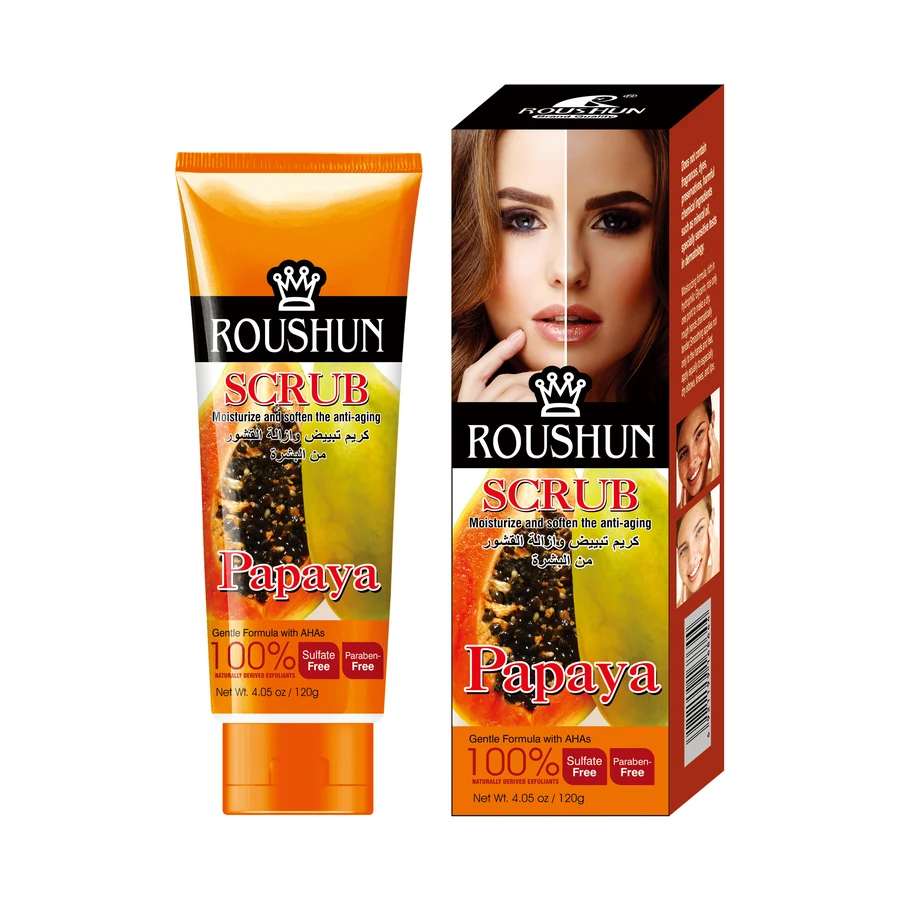 Papaya Body Scrub 120 g model RS-29682 product packaging for private label OEM/ODM