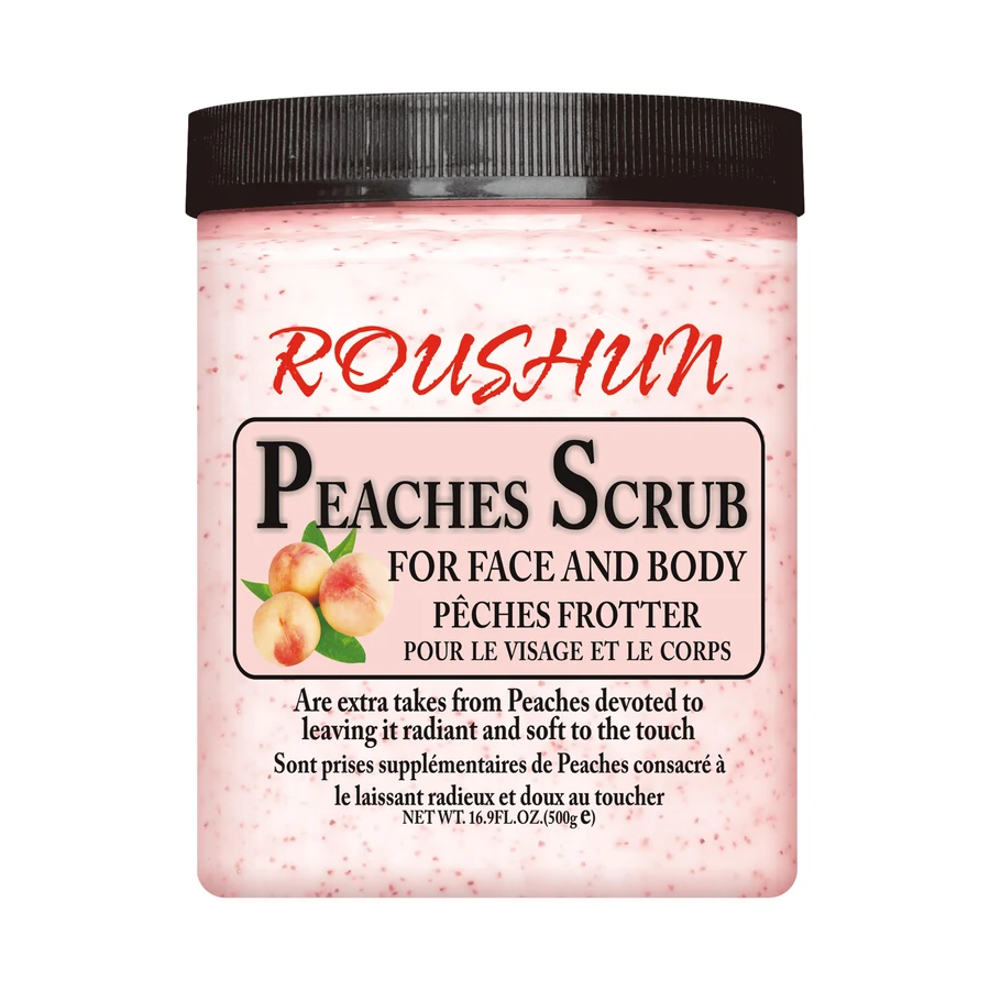 Peach Body Scrub 500 ml model RS-29634 product packaging for private label OEM/ODM