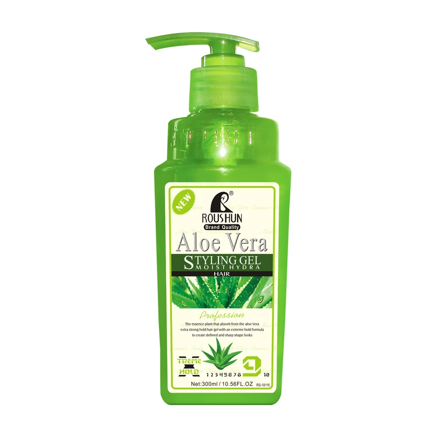 ROUSHUN Aloe Vera Hair Styling Gel 300 ml model RS-18116 product packaging for private label OEM/ODM