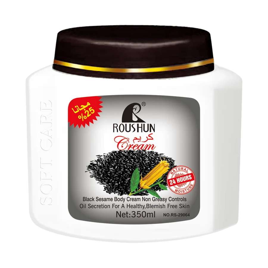 ROUSHUN Black Sesame Body Cream 350 ml model RS-29064 product packaging for private label OEM/ODM