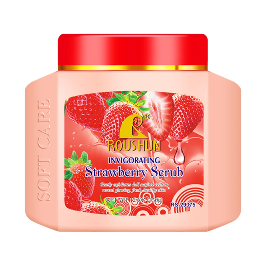 ROUSHUN Strawberry Body Scrub 350 g model RS-29375 product packaging for private label OEM/ODM