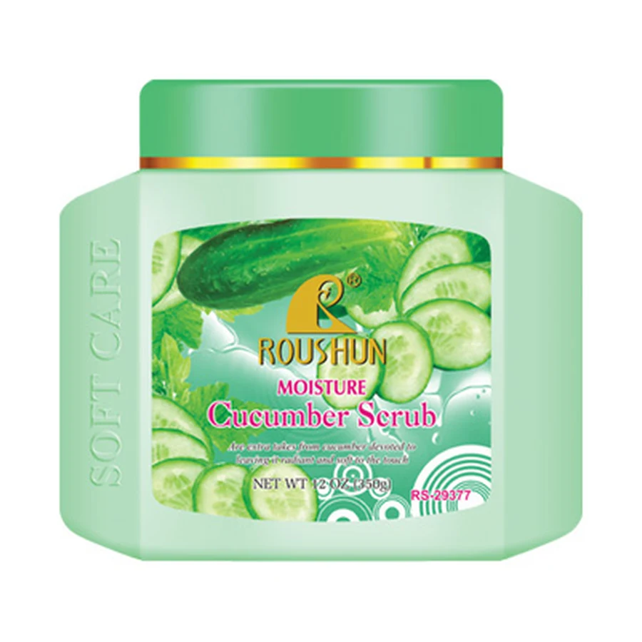 ROUSHUN Cucumber Body Scrub 350 g model RS-29377 product packaging for private label OEM/ODM