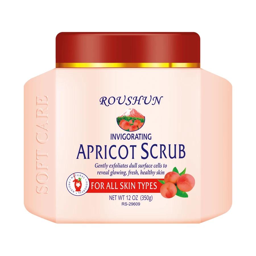 ROUSHUN Peach Body Scrub 350 g model RS-29609 product packaging for private label OEM/ODM