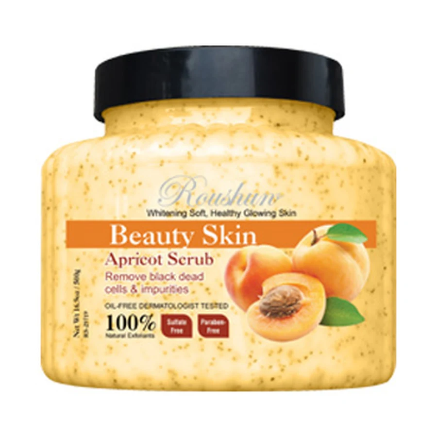 ROUSHUN Apricot Body Scrub 500 ml model RS-29719 product packaging for private label OEM/ODM