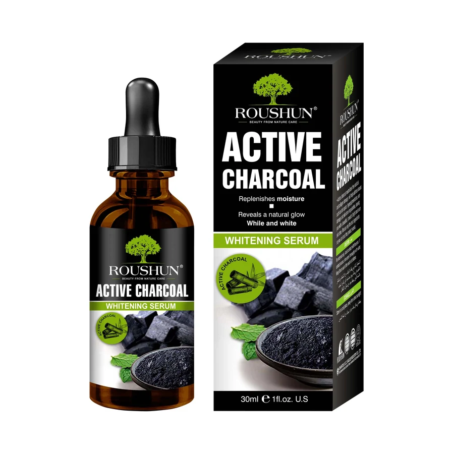 ROUSHUN Charcoal Face Serum 30 ml model RS-30418 product packaging for private label OEM/ODM