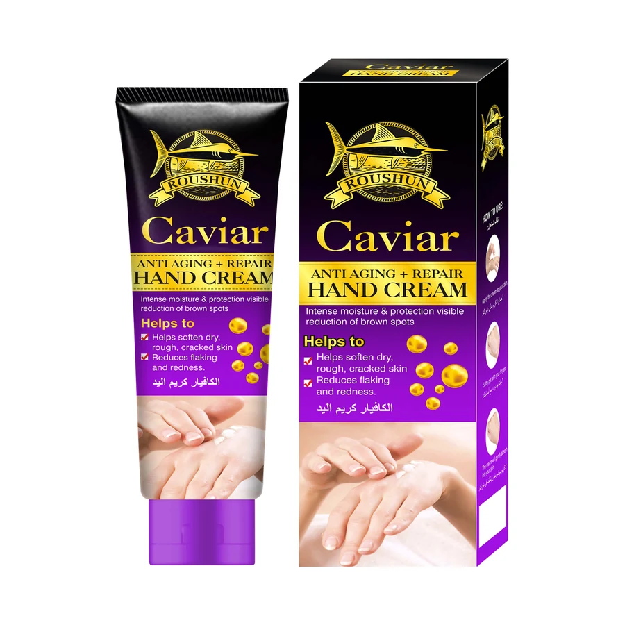 ROUSHUN Caviar Hand Cream 100 g x 12 model RS-29988 product packaging for private label OEM/ODM