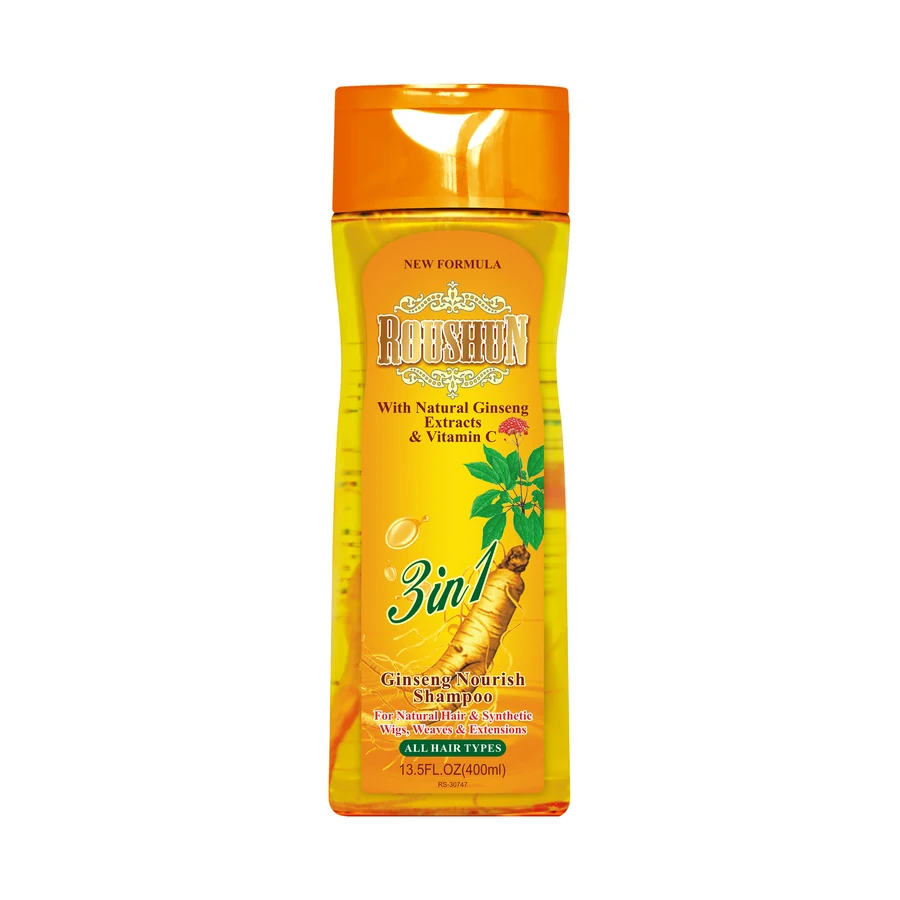 ROUSHUN Ginseng Shampoo 400 ml model RS-30747 product packaging for private label OEM/ODM