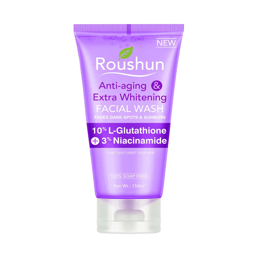 ROUSHUN Glutathione Facial Cleanser 150 ml x 12 model RS-31064 product packaging for private label OEM/ODM