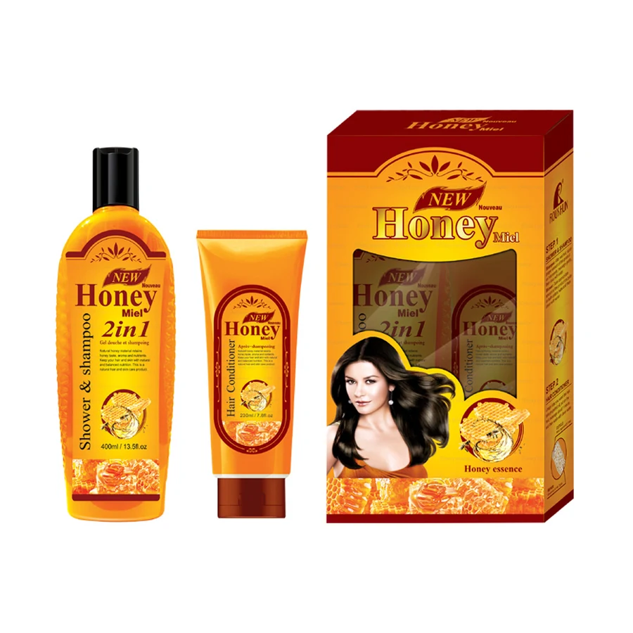 ROUSHUN Honey Personal Care Set 400 ml + 230 ml model RS-29949 product packaging for private label OEM/ODM