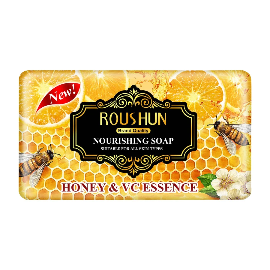 ROUSHUN Honey VC Soap model RS-29851 white background product image for OEM/ODM private label soap manufacturing