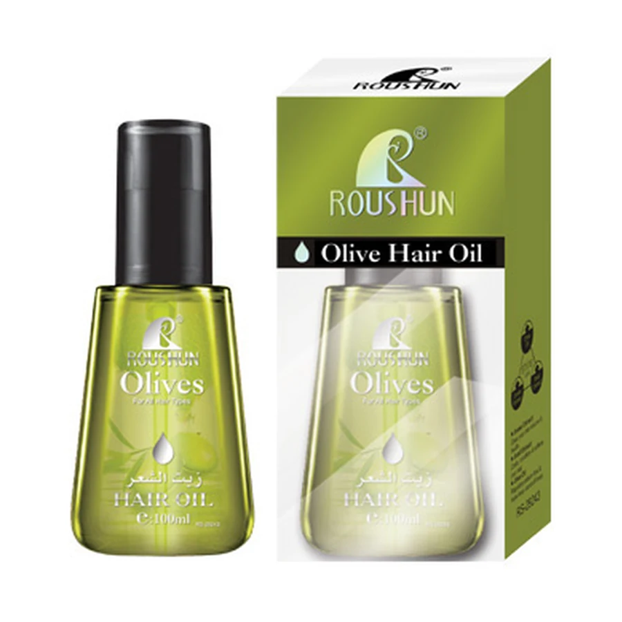 ROUSHUN Olive Oil Hair Oil 100 ml model RS-29242 product packaging for private label OEM/ODM