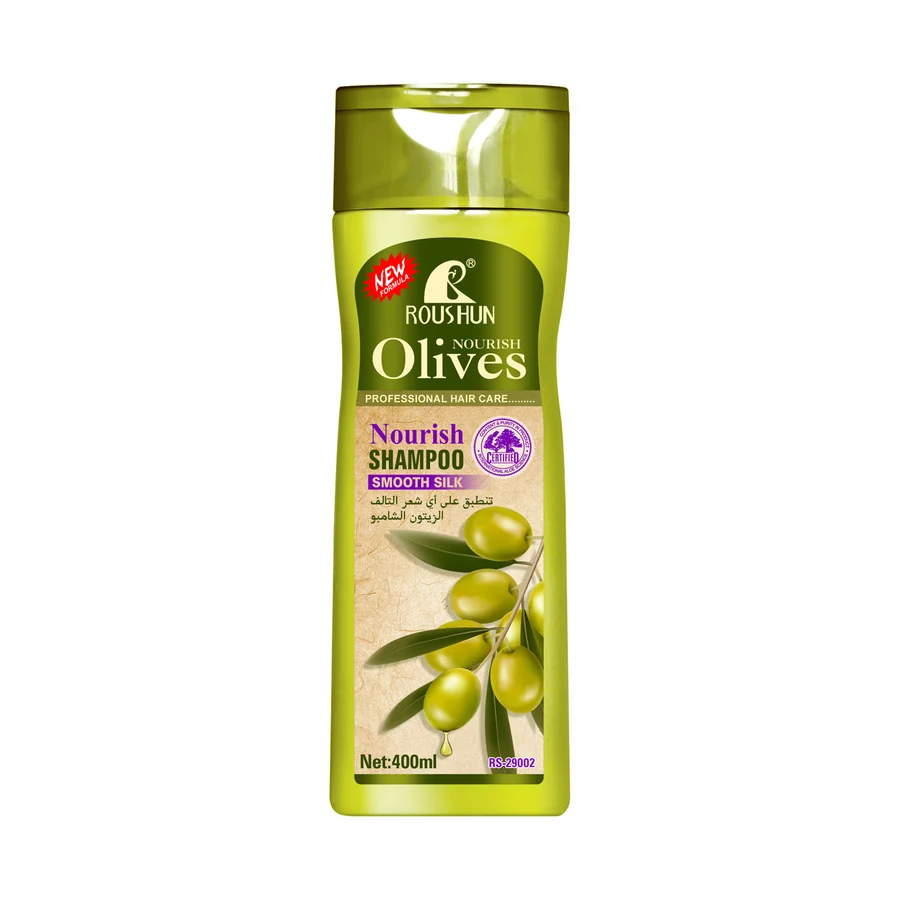 ROUSHUN Olive Oil Shampoo 400 ml model RS-29002 product packaging for private label OEM/ODM