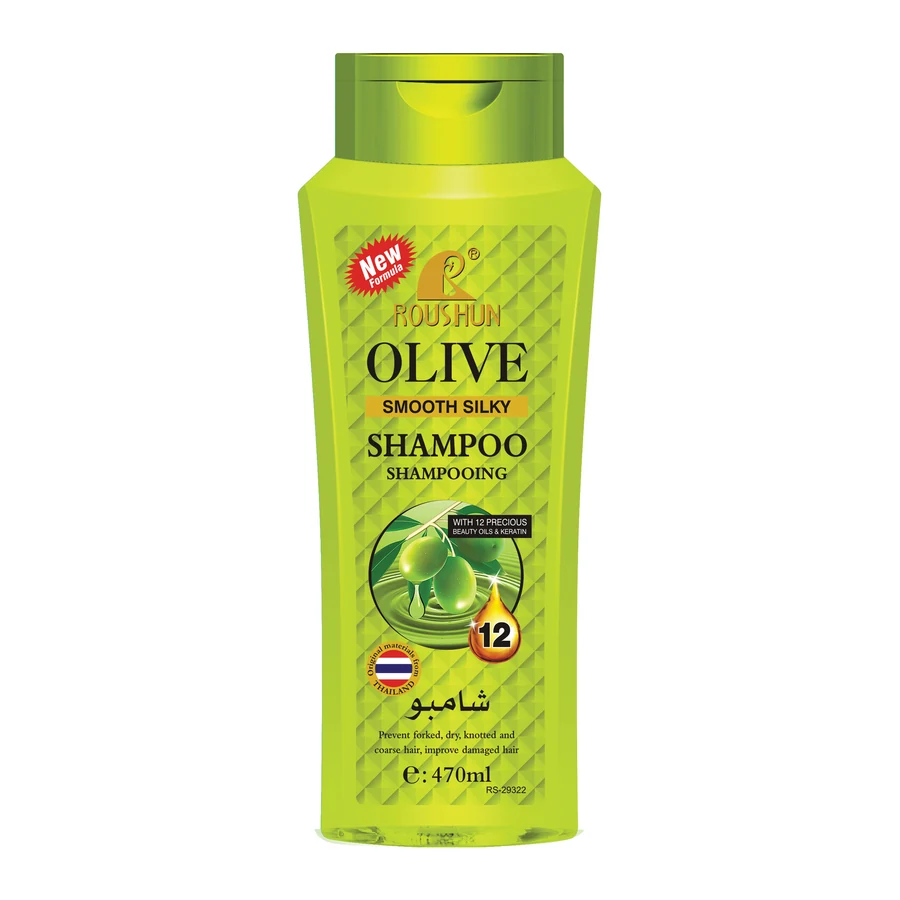 ROUSHUN Olive Oil Shampoo 470 ml model RS-29322 product packaging for private label OEM/ODM