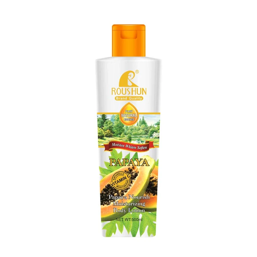 ROUSHUN Papaya Body Lotion 500 ml model RS-29786 product packaging for private label OEM/ODM