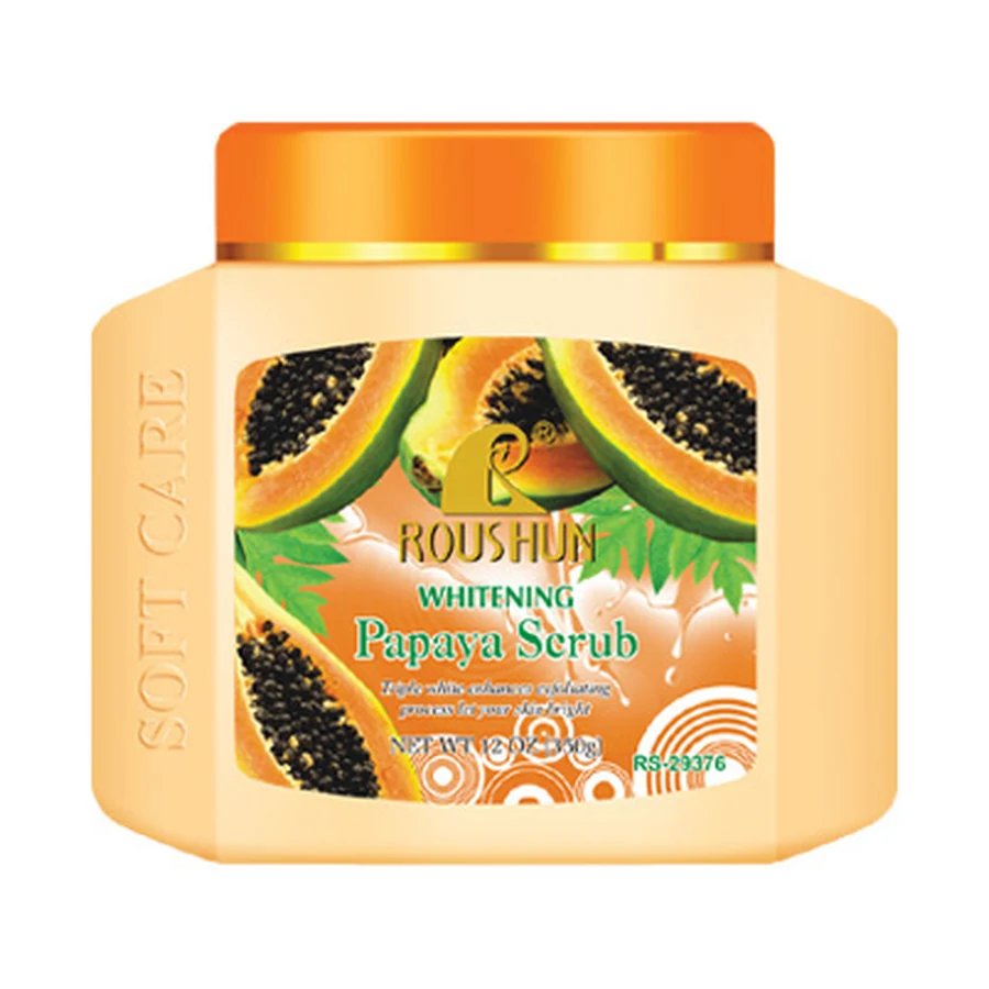ROUSHUN Papaya Body Scrub 350 g model RS-29376 product packaging for private label OEM/ODM