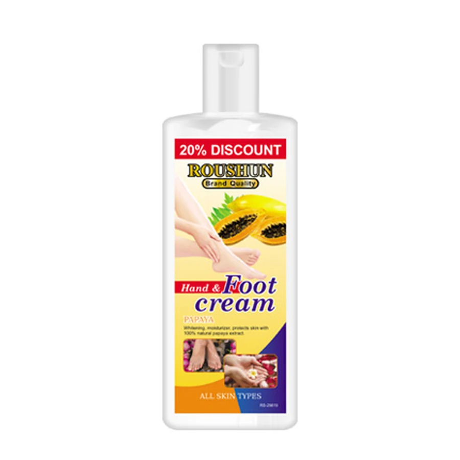 ROUSHUN Papaya Foot Cream 300 ml model RS-29819 product packaging for private label OEM/ODM