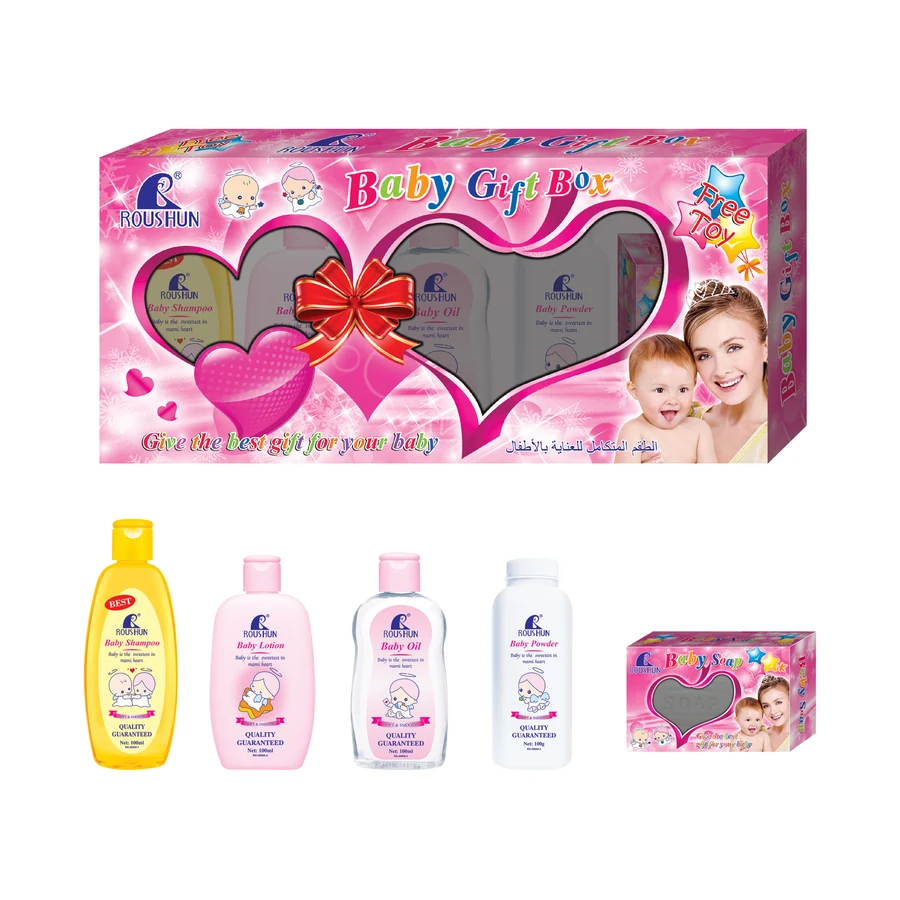 ROUSHUN Pink Baby Care Set model RS-28960 product packaging for private label OEM/ODM