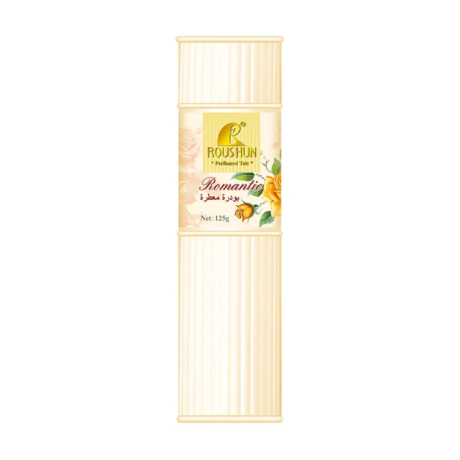 ROUSHUN Yellow Baby Powder 125 g model RS-28939 product packaging for private label OEM/ODM