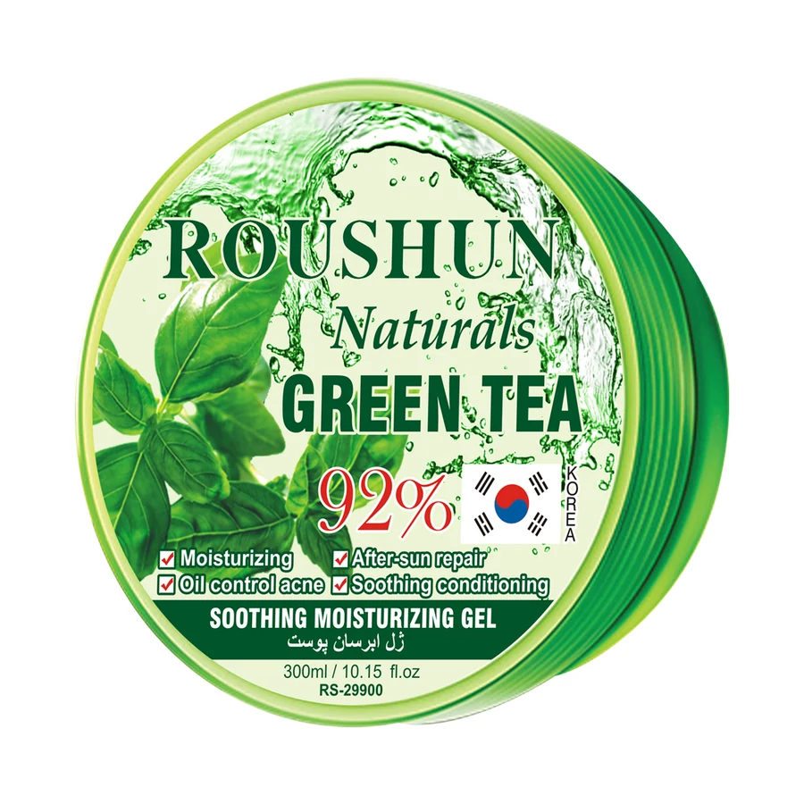 ROUSHUN Green Tea Skin Gel 300 ml model RS-29900 product packaging for private label OEM/ODM