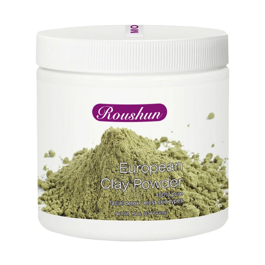 ROUSHUN Clay Mask Powder 454 ml model RS-29966 product packaging for private label OEM/ODM