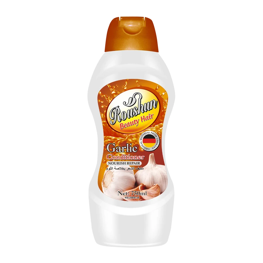 ROUSHUN Garlic Shampoo, Conditioner and Hair Lotion Set component packaging model RS-29691 for private label OEM/ODM