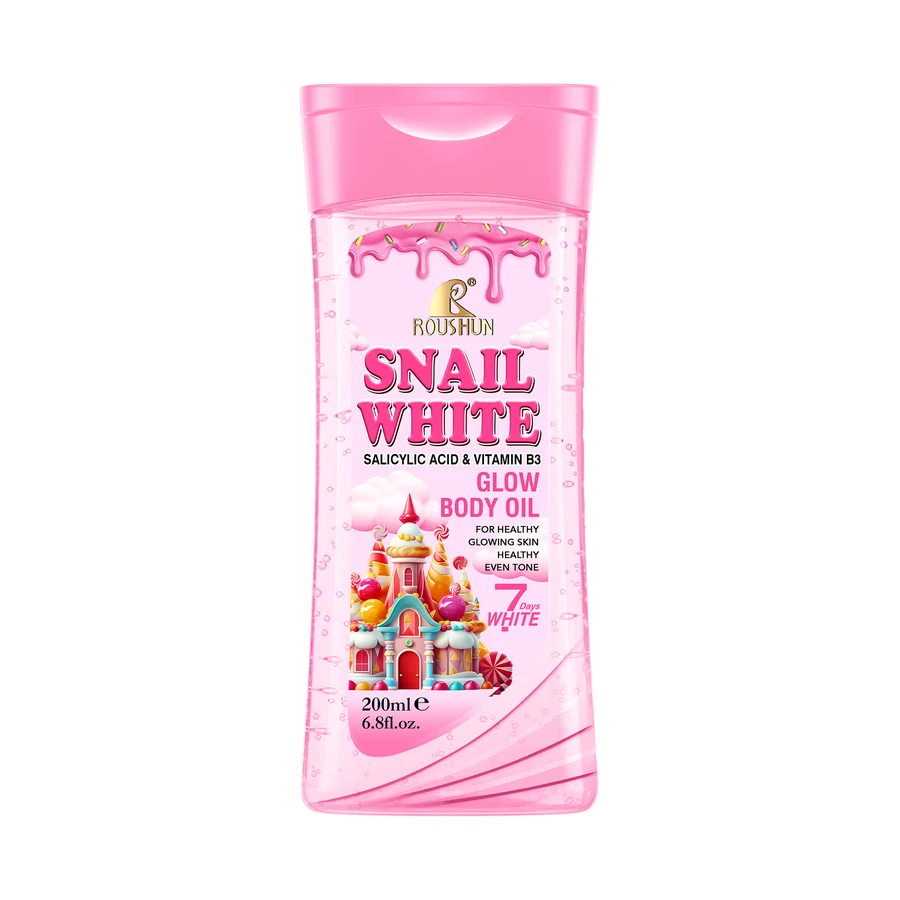 ROUSHUN Snail White Body Gel Oil 200 ml model RS-31072 product packaging for private label OEM/ODM