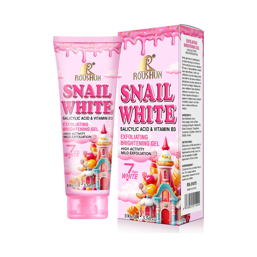 ROUSHUN Snail White Body Scrub 100 ml model RS-31075 product packaging for private label OEM/ODM