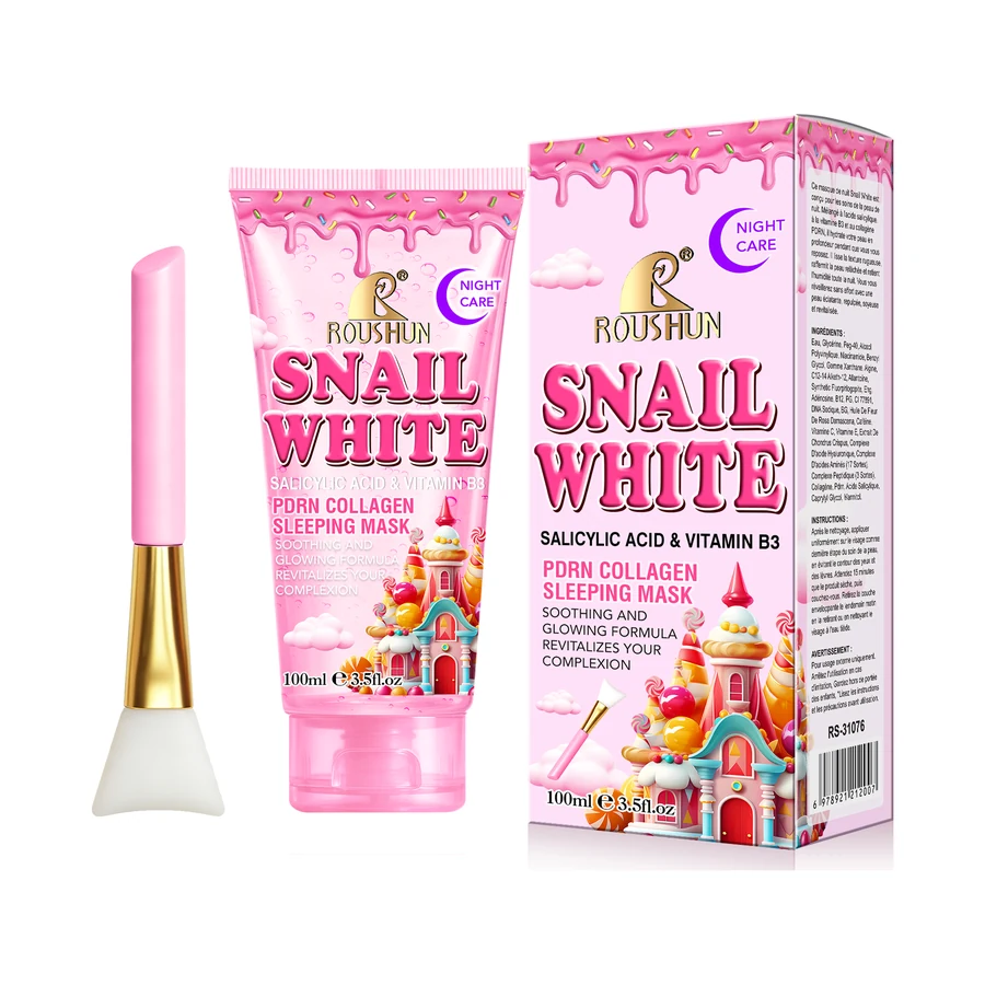ROUSHUN Snail White Face Mask 100 ml model RS-31076 product packaging for private label OEM/ODM