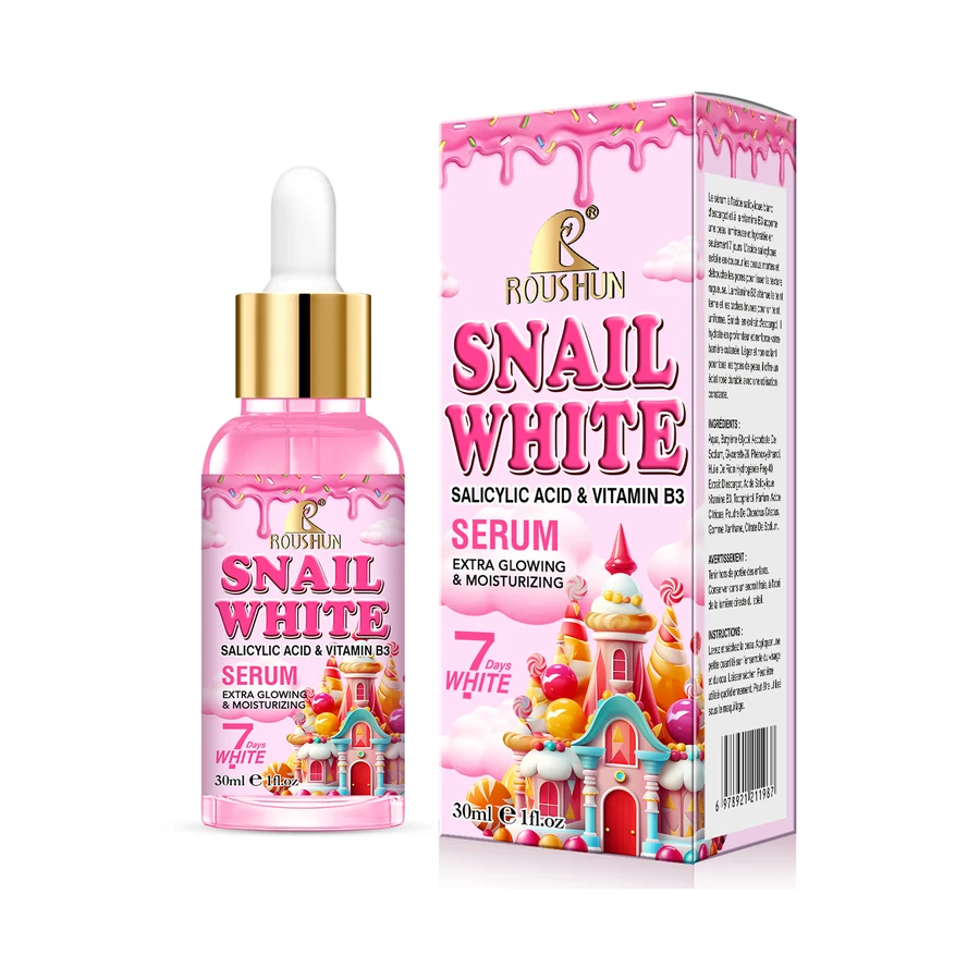 ROUSHUN Snail White Face Serum 30 ml model RS-31074 product packaging for private label OEM/ODM