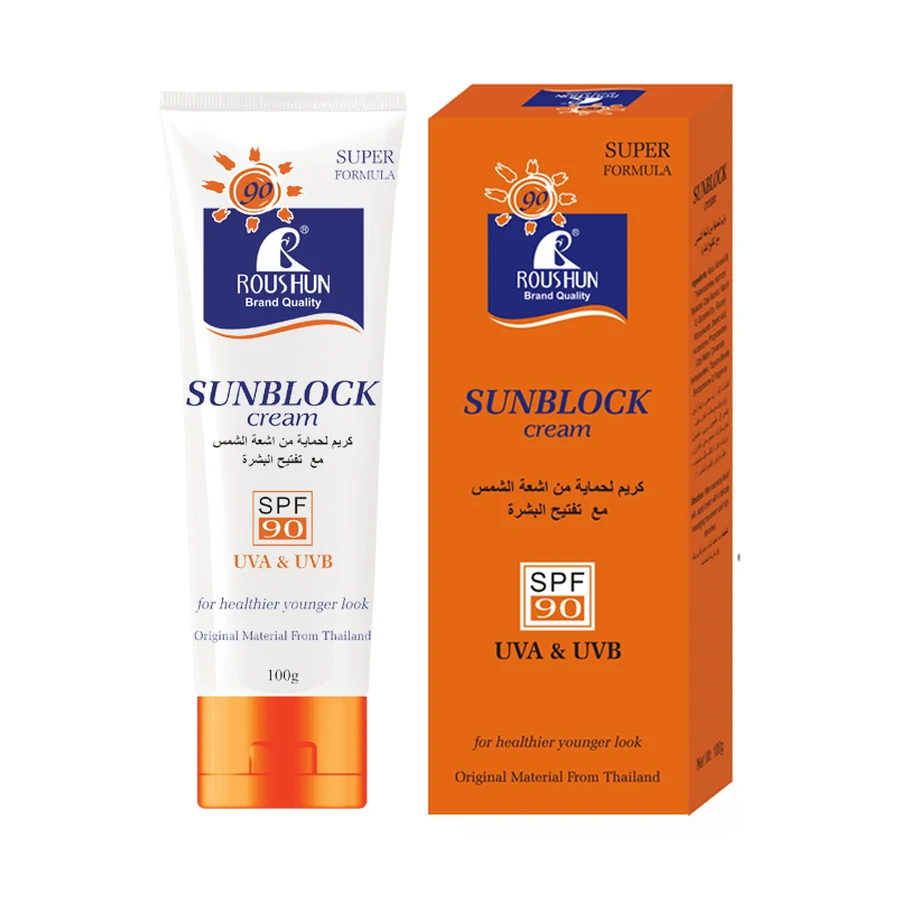 ROUSHUN Sunscreen 100 g model RS-30211 product packaging for private label OEM/ODM