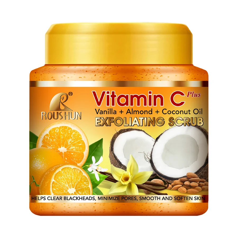 ROUSHUN Vitamin C Body Scrub 750 ml model RS-30786A product packaging for private label OEM/ODM