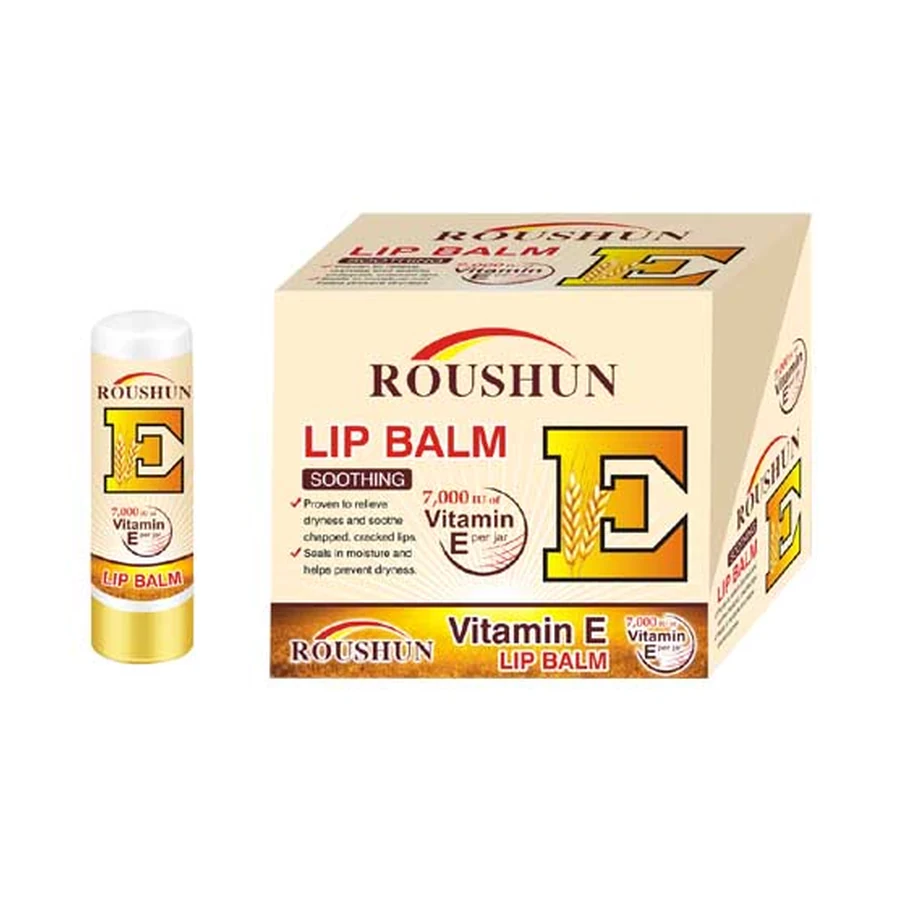 ROUSHUN Vitamin E Lip Balm 3.5 g model RS-30014 product packaging for private label OEM/ODM