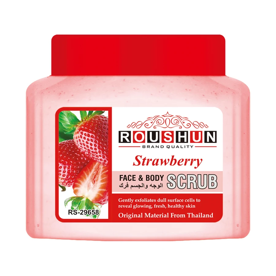 Strawberry Body Scrub 250 ml model RS-29658 product packaging for private label OEM/ODM